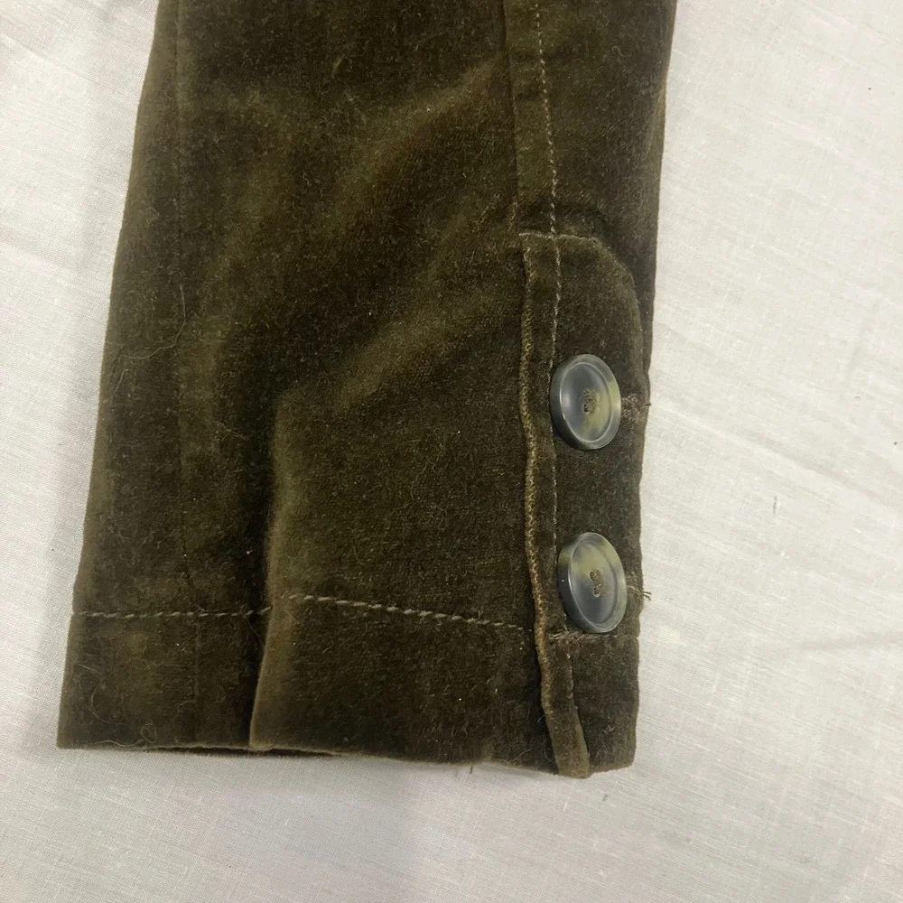 ANN TAYLOR LOFT Velvet Quilted Jacket‎ Olive Green Women's XS Y2K Gilmore Girls